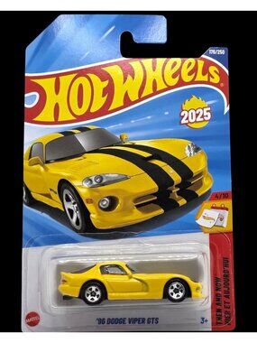 Hot Wheels 1996 Dodge Viper GTS Then And Now 2025 1 64 Die Cast Yellow Black